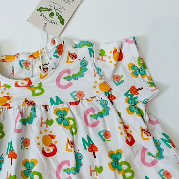 NWT The Oaks Apparel 12M ABC Print Ava Bloomer Set - Picture 4 of 5